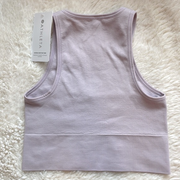 NWT Athleta Aurora Crop Rib Tank, S, Lilac - Picture 3 of 5